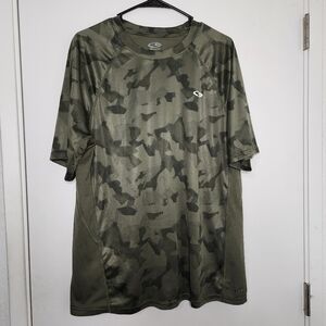 Champion Green Camo Mens Active Shirt Soft Workout Exercise Top Large